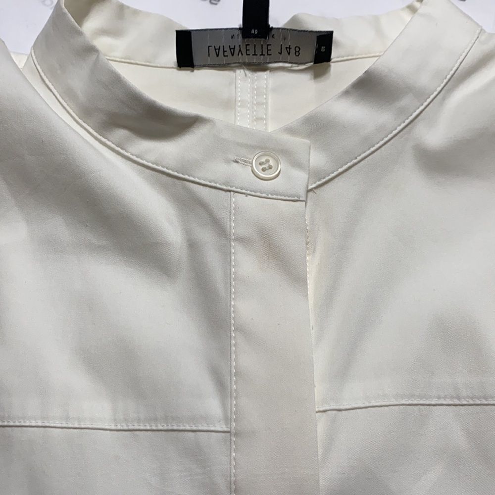 Lafayette 148  Cotton Bernice  Mandarin Collar Button Down Tunic‎ With Pockets M - Picture 11 of 11